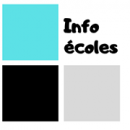 Logo info écoles trois carreaux gris noir bleu