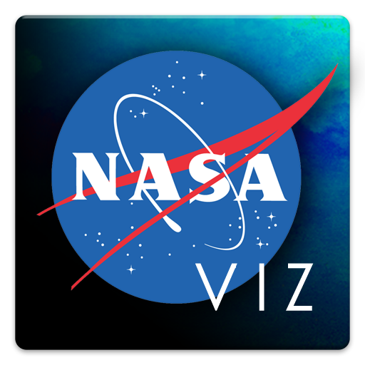 Le mot NASA est écrit sur un rond bleu représentant a terre